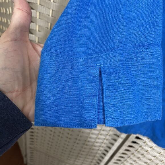 Chico's Sanibel Nayali Button Tunic Top Size 0 US S Cruise Blue 3/4 Sleeve NEW - Picture 4 of 9